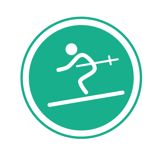 Green circle with skier | Easy