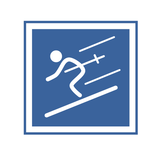 Blue square with skier | Intermediate